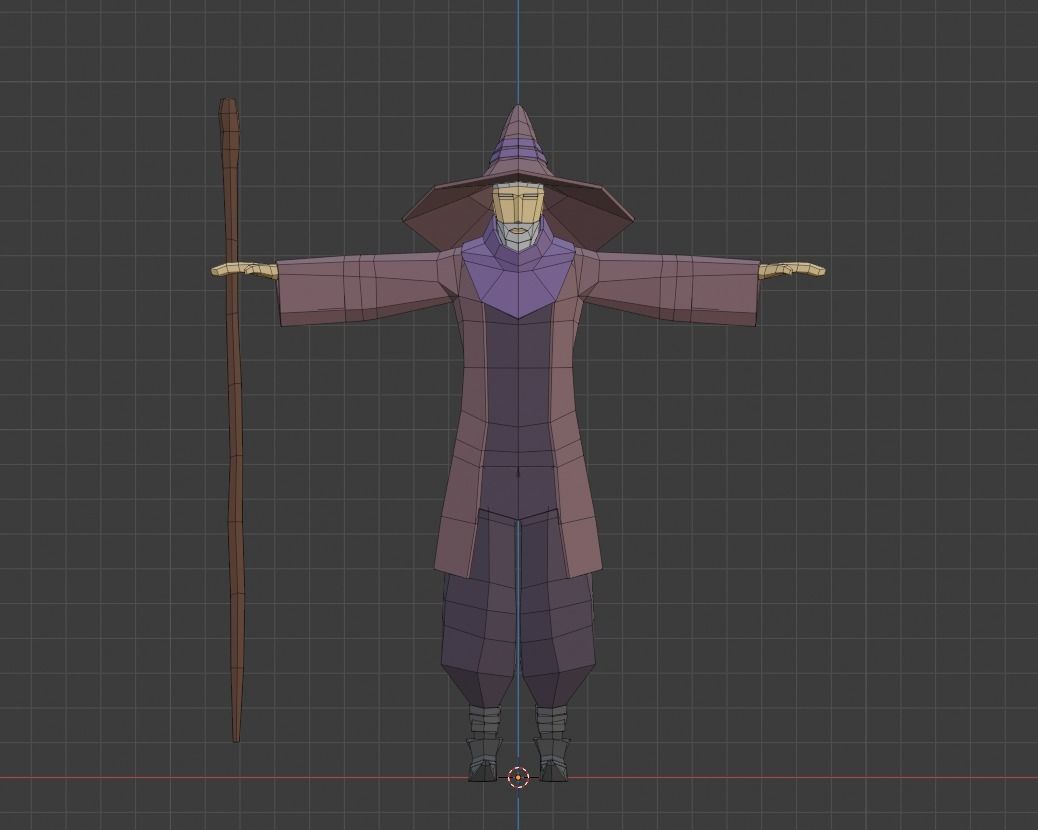 Low Poly Mage Rigged Free Free low-poly 3D model_10