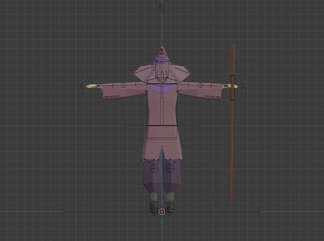 Low Poly Mage Rigged Free Free low-poly 3D model_11