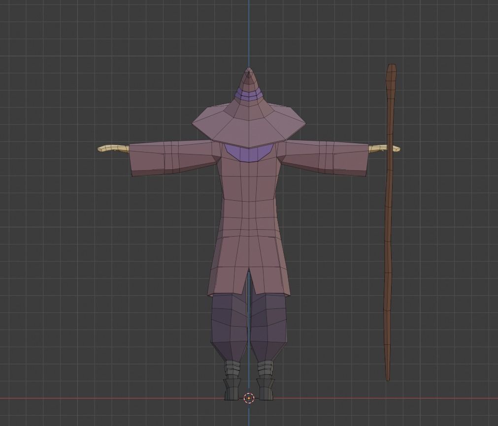 Low Poly Mage Rigged Free Free low-poly 3D model_9