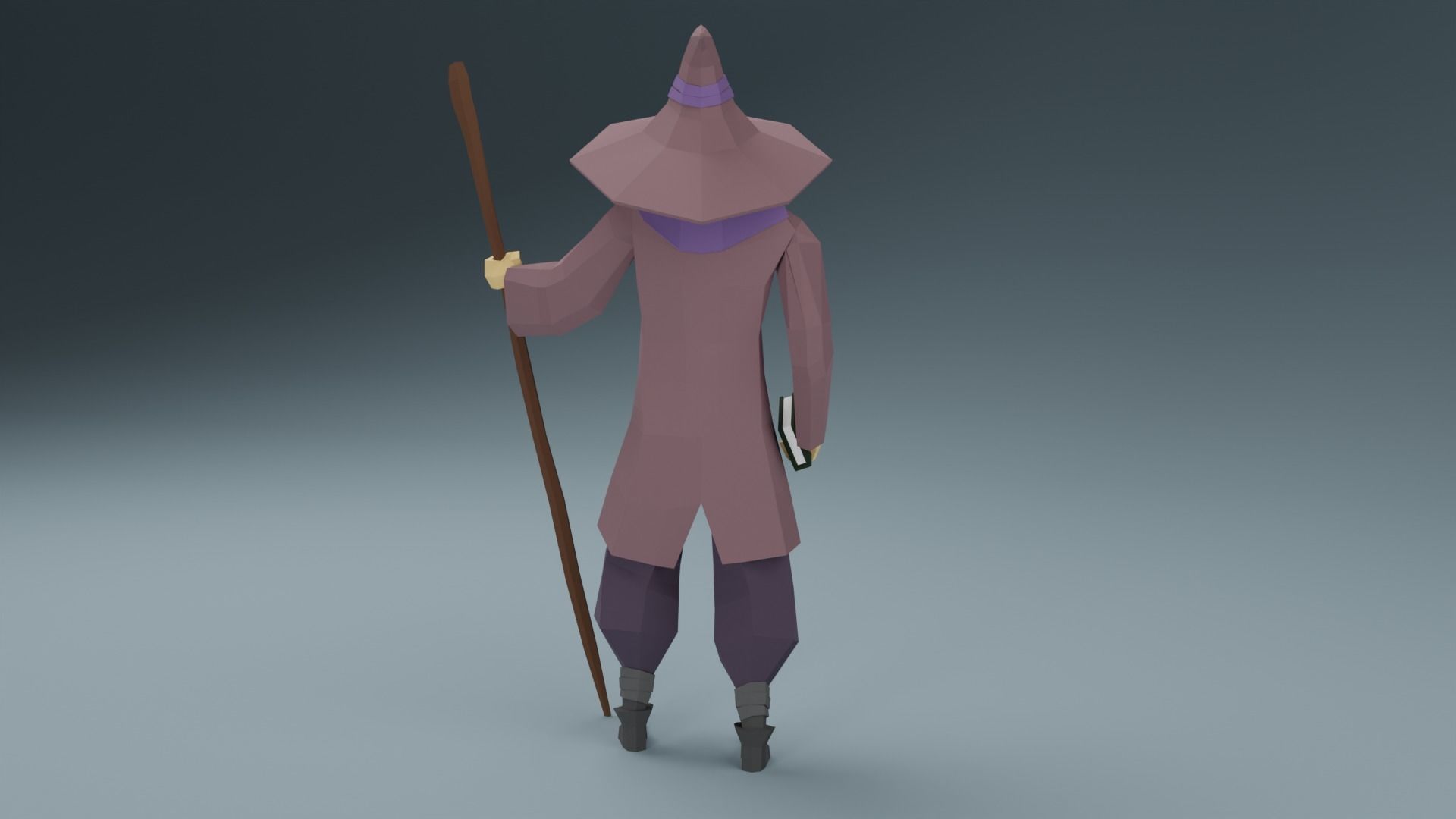 Low Poly Mage Rigged Free Free low-poly 3D model_5
