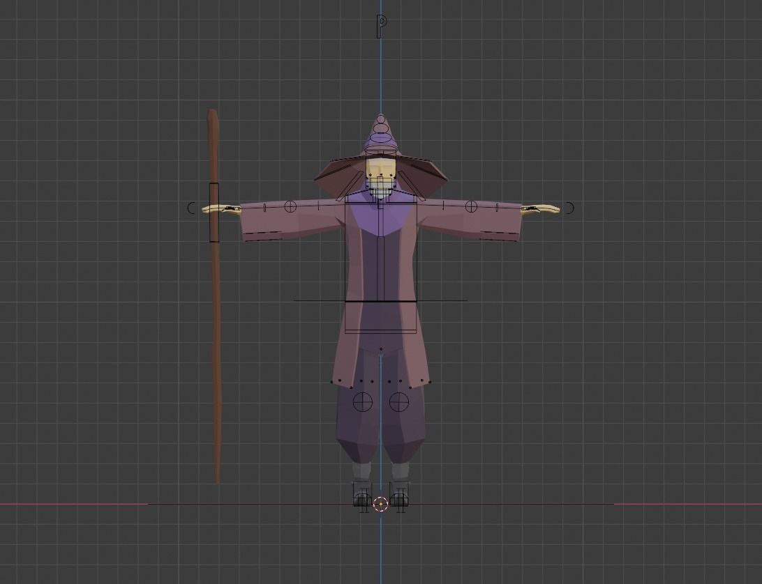 Low Poly Mage Rigged Free Free low-poly 3D model_8