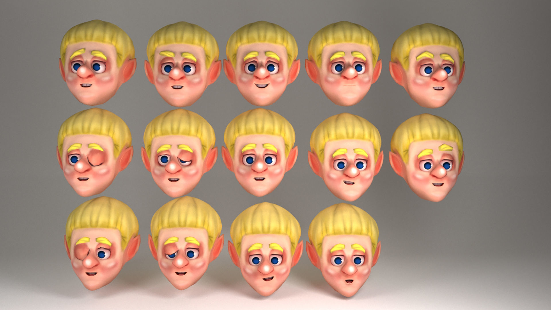 Cute Dwarf Low-poly 3D model_11