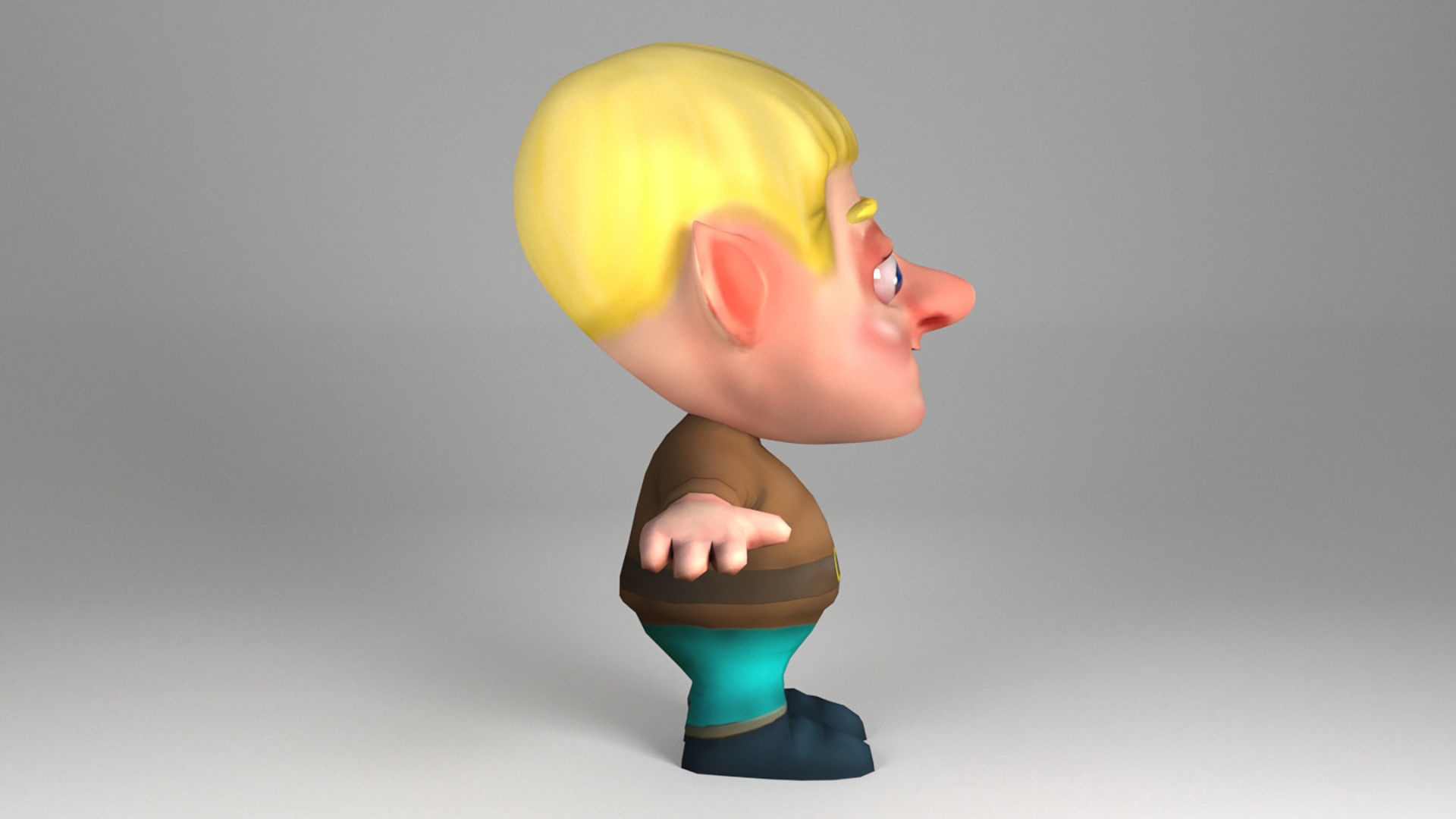 Cute Dwarf Low-poly 3D model_8