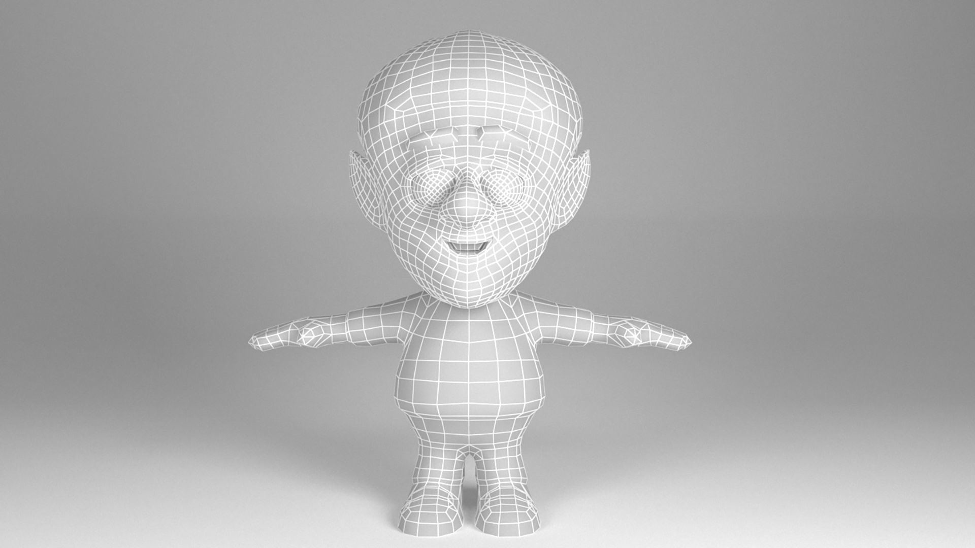 Cute Dwarf Low-poly 3D model_9