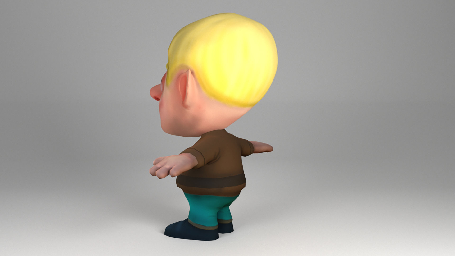 Cute Dwarf Low-poly 3D model_6