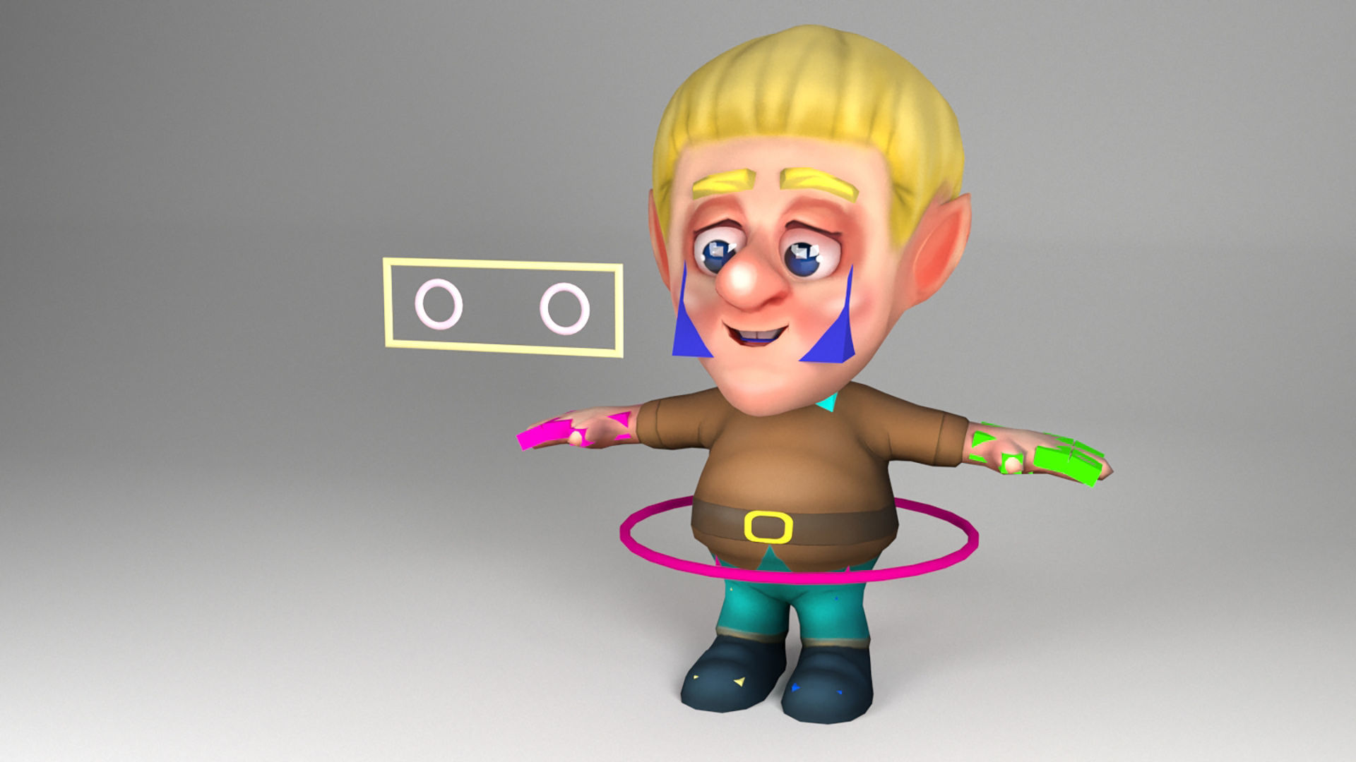 Cute Dwarf Low-poly 3D model_1