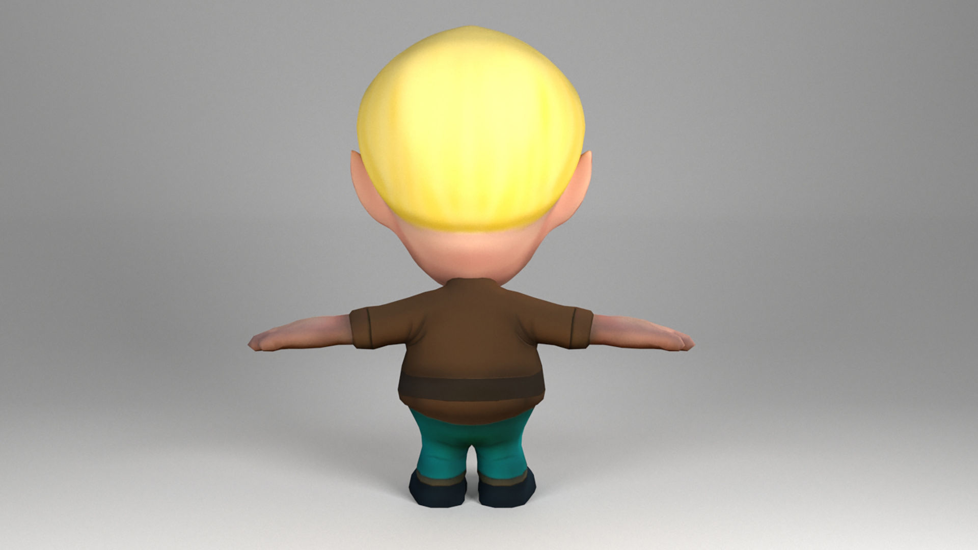 Cute Dwarf Low-poly 3D model_5