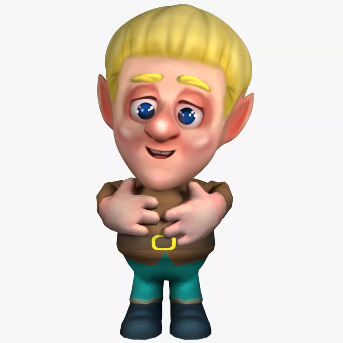 Cute Dwarf Low-poly 3D model_0