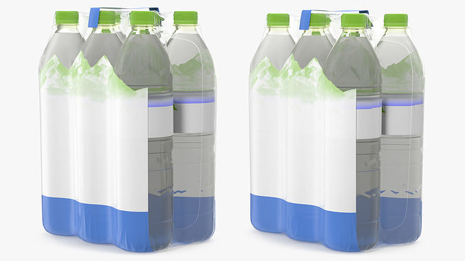 Mineral Water 6 Bottle Pack 3D model 7