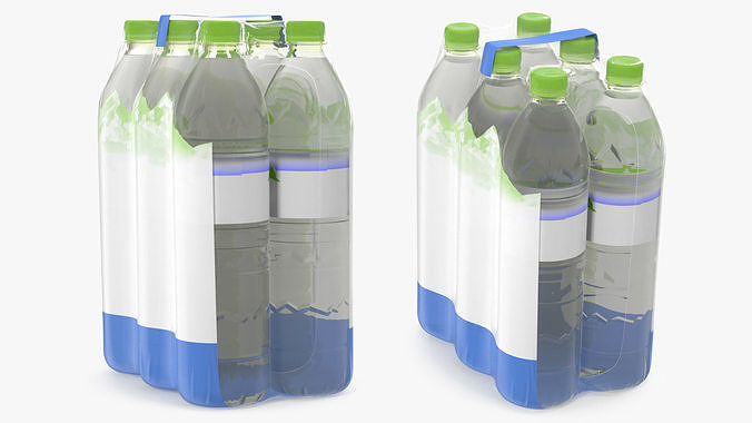 Mineral Water 6 Bottle Pack 3D model 6