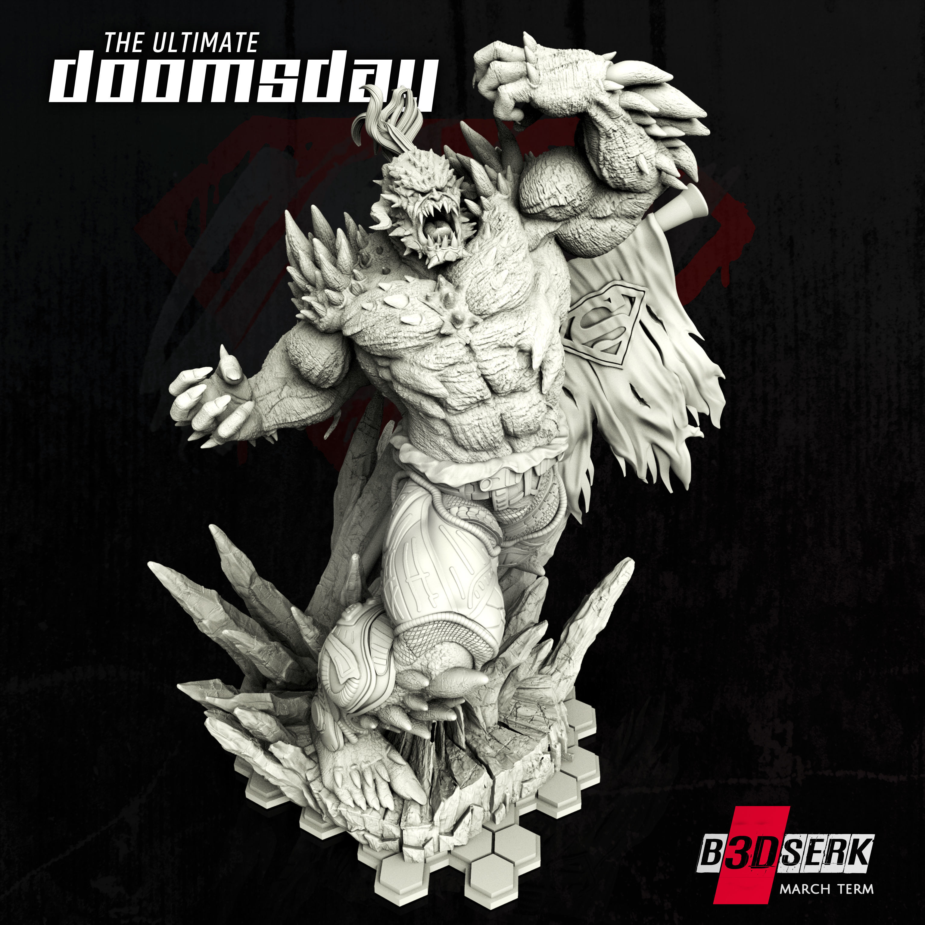 B3DSERK March Term Doomsday 3d Sculpture tested for printing 3D print model_7