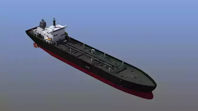 Oil Tanker Low-poly 3D model