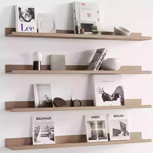 095 Decor on shelves 01 books and neutral 00