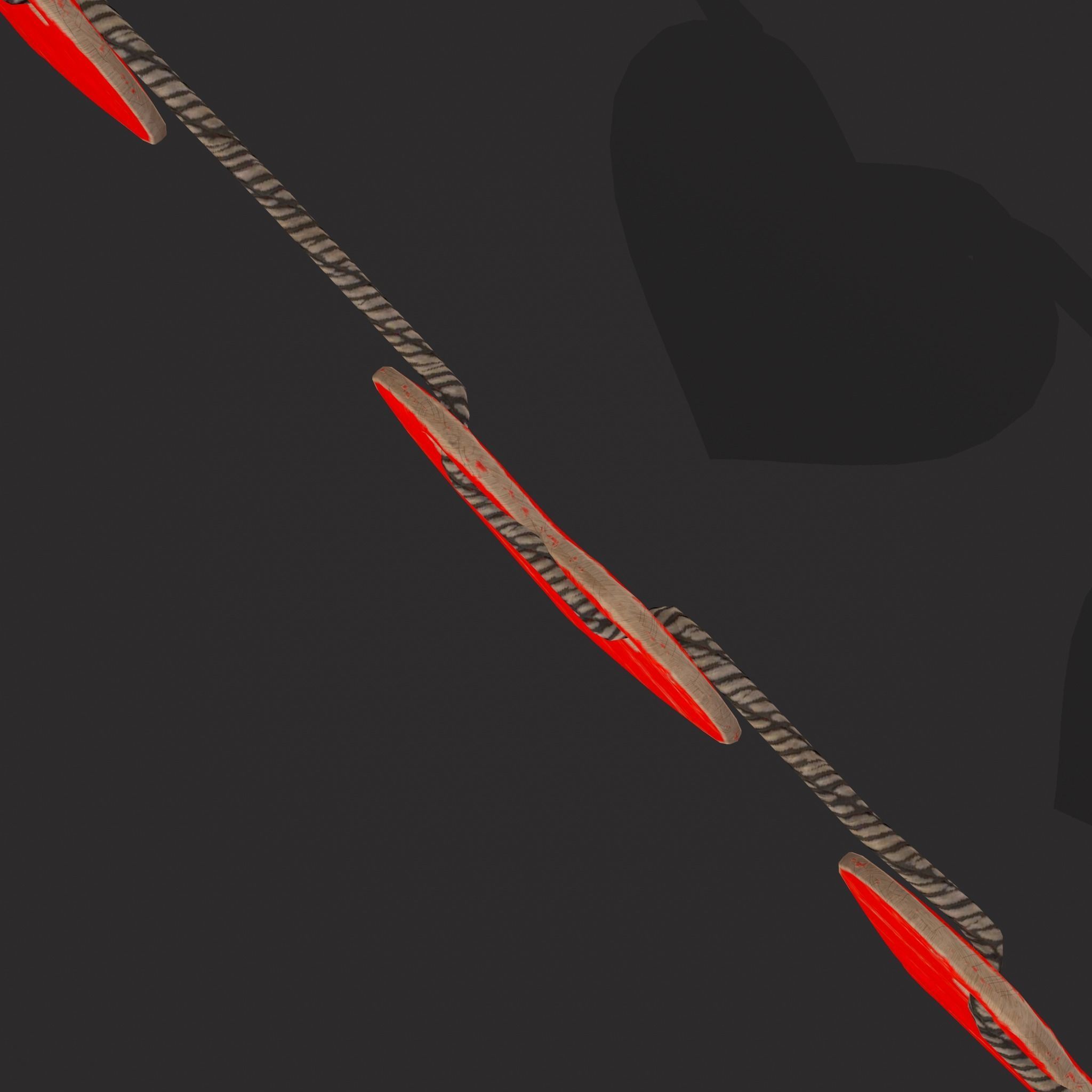 Valentines Heart Banner Wall Stand Low-poly 3D model_13