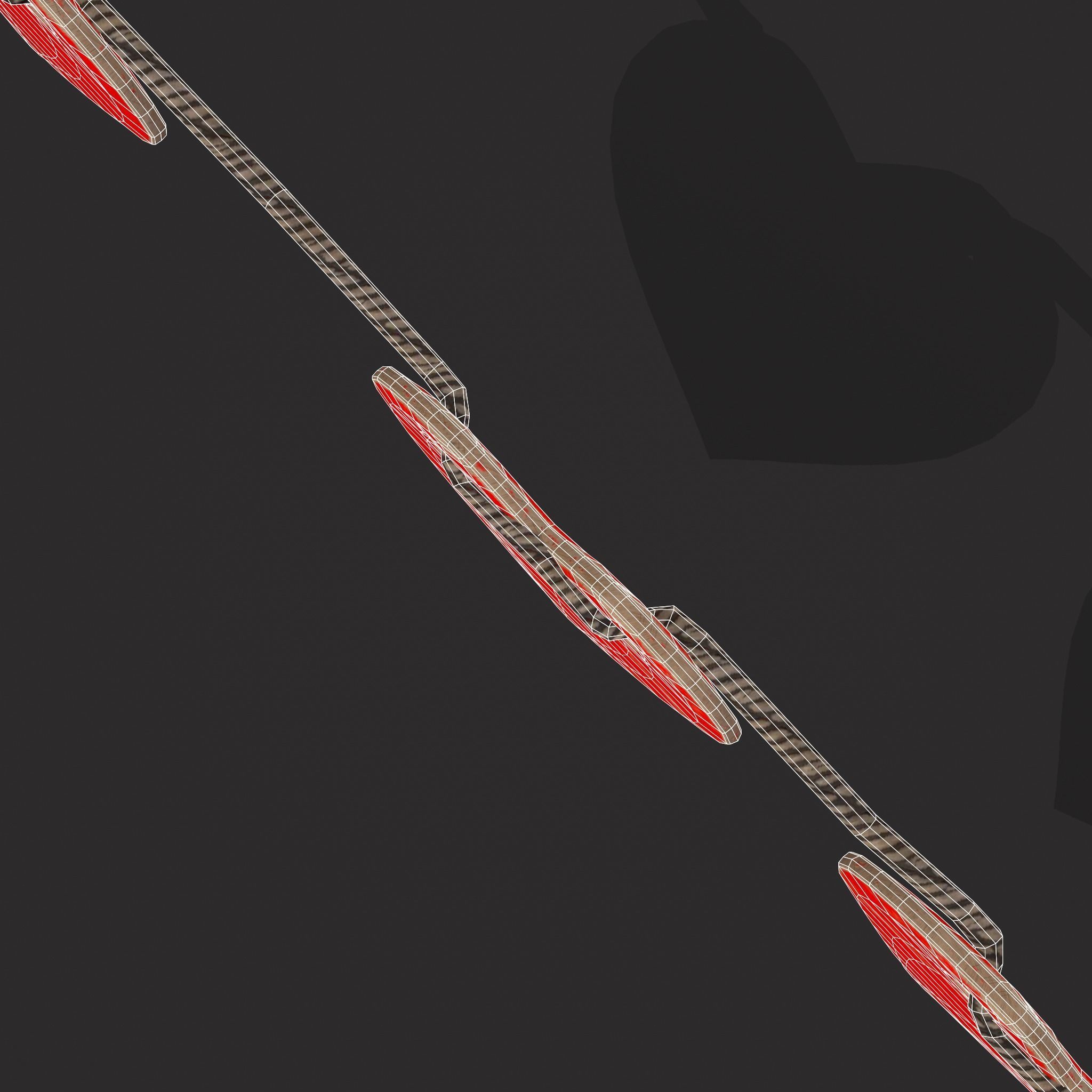 Valentines Heart Banner Wall Stand Low-poly 3D model_14