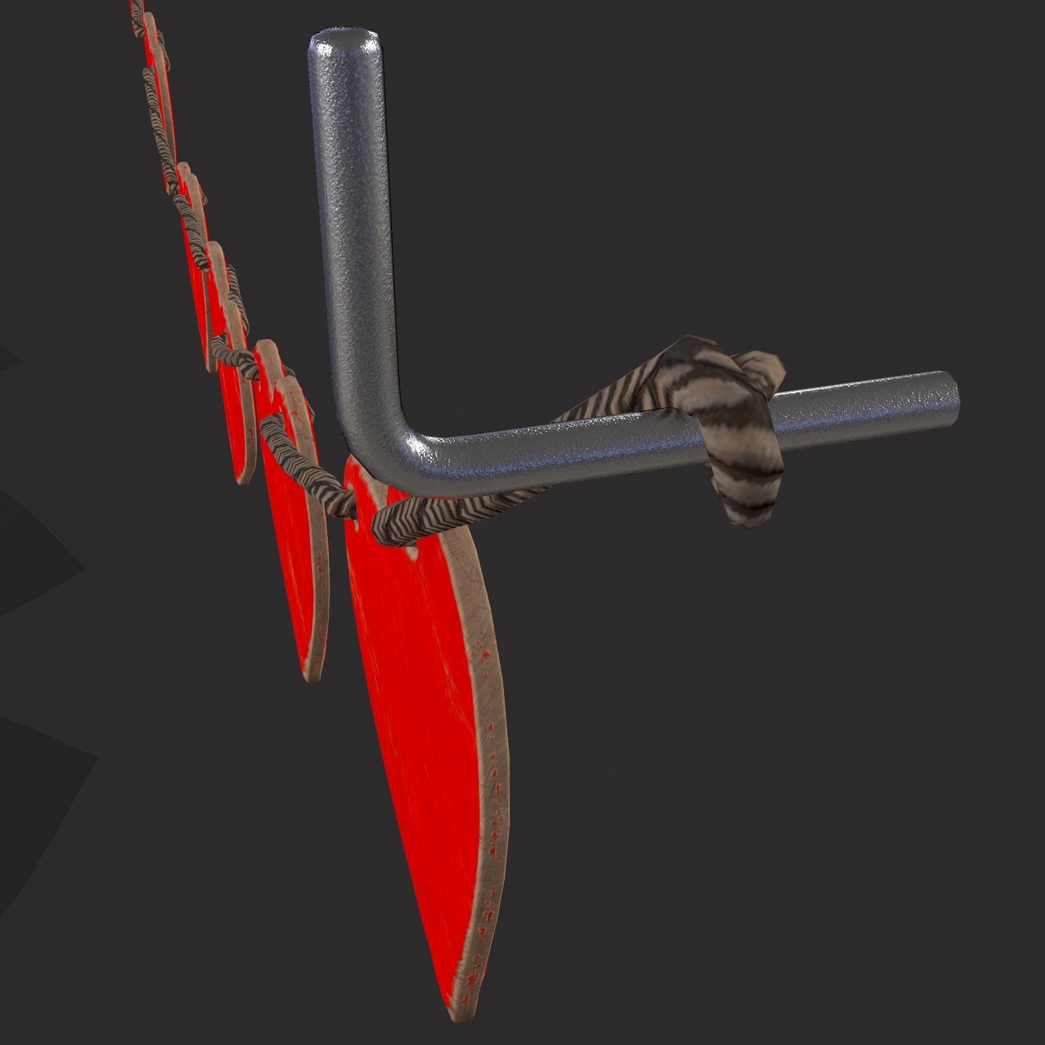 Valentines Heart Banner Wall Stand Low-poly 3D model_9