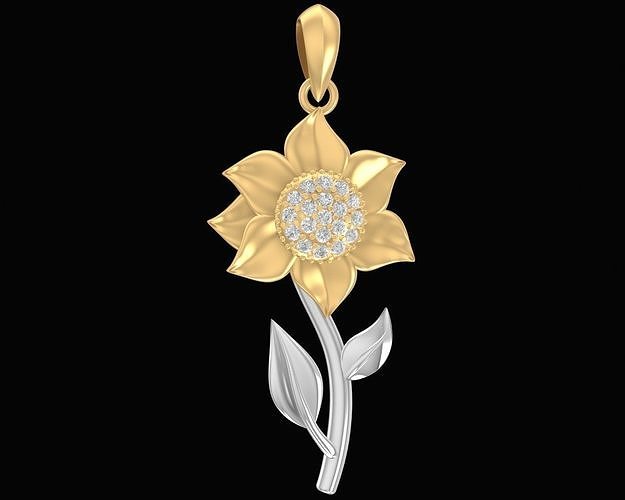 Diamond Sunflower Pendant 3082 3D print model