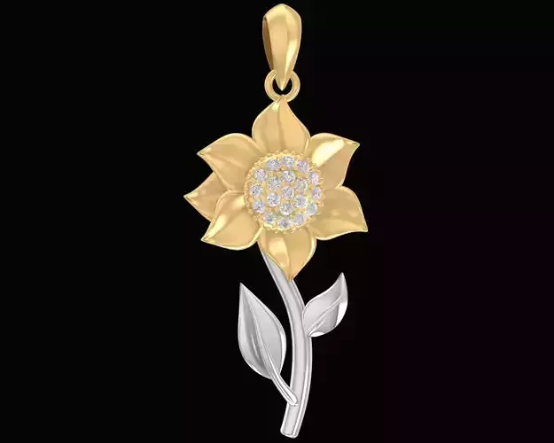 Flower Pendant Jewelry 3D Model 3082