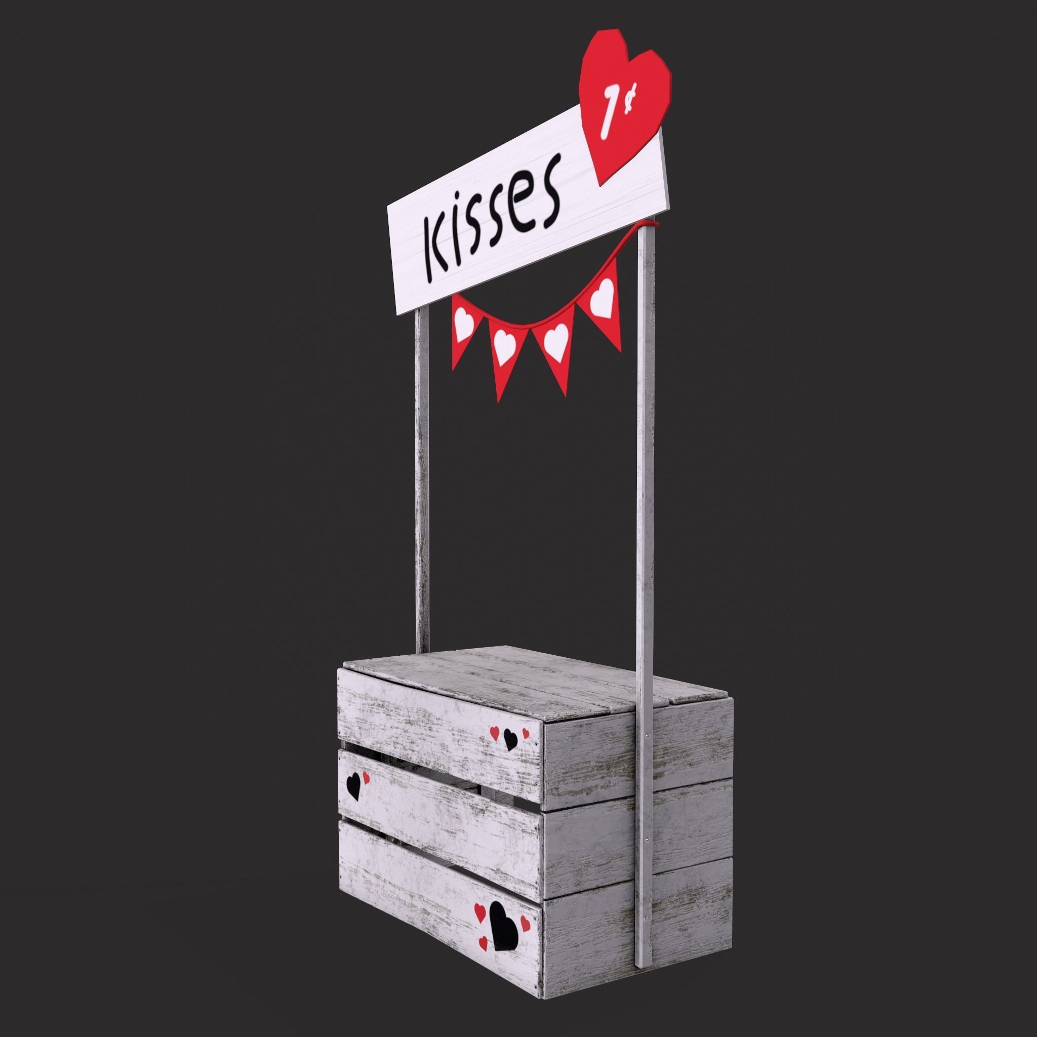 Kissing Booth Low-poly 3D model_5