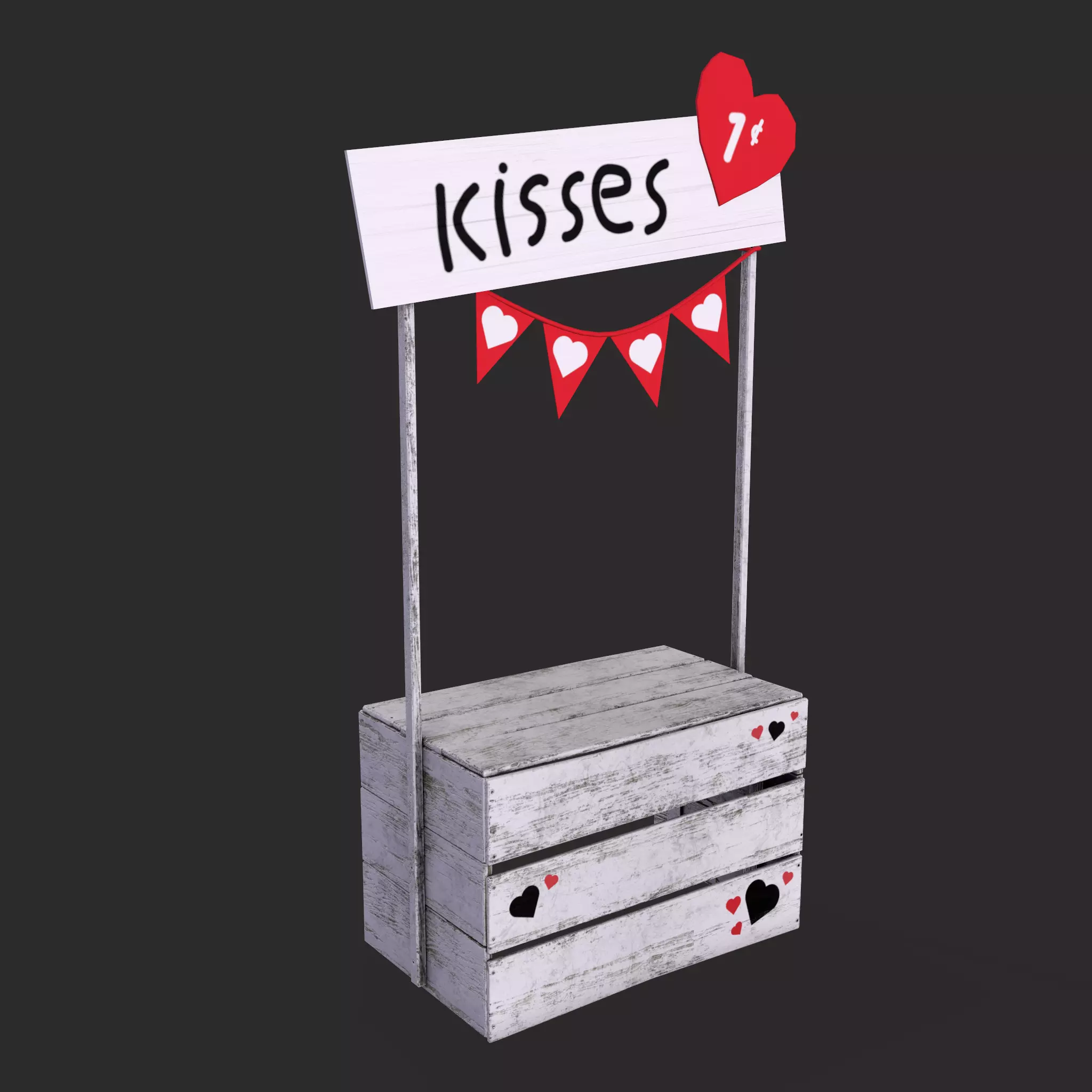 Kissing Booth Low-poly 3D model_0