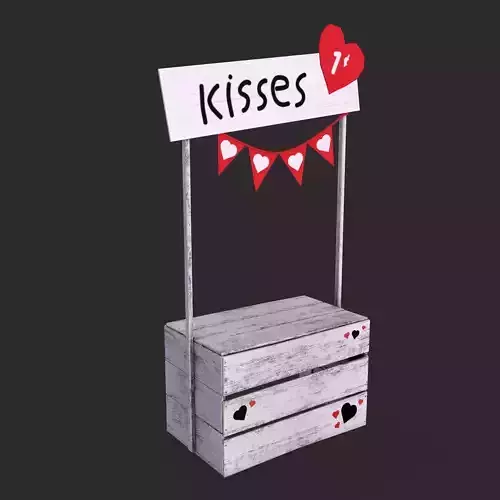 Kissing Booth  Low-poly 3D model