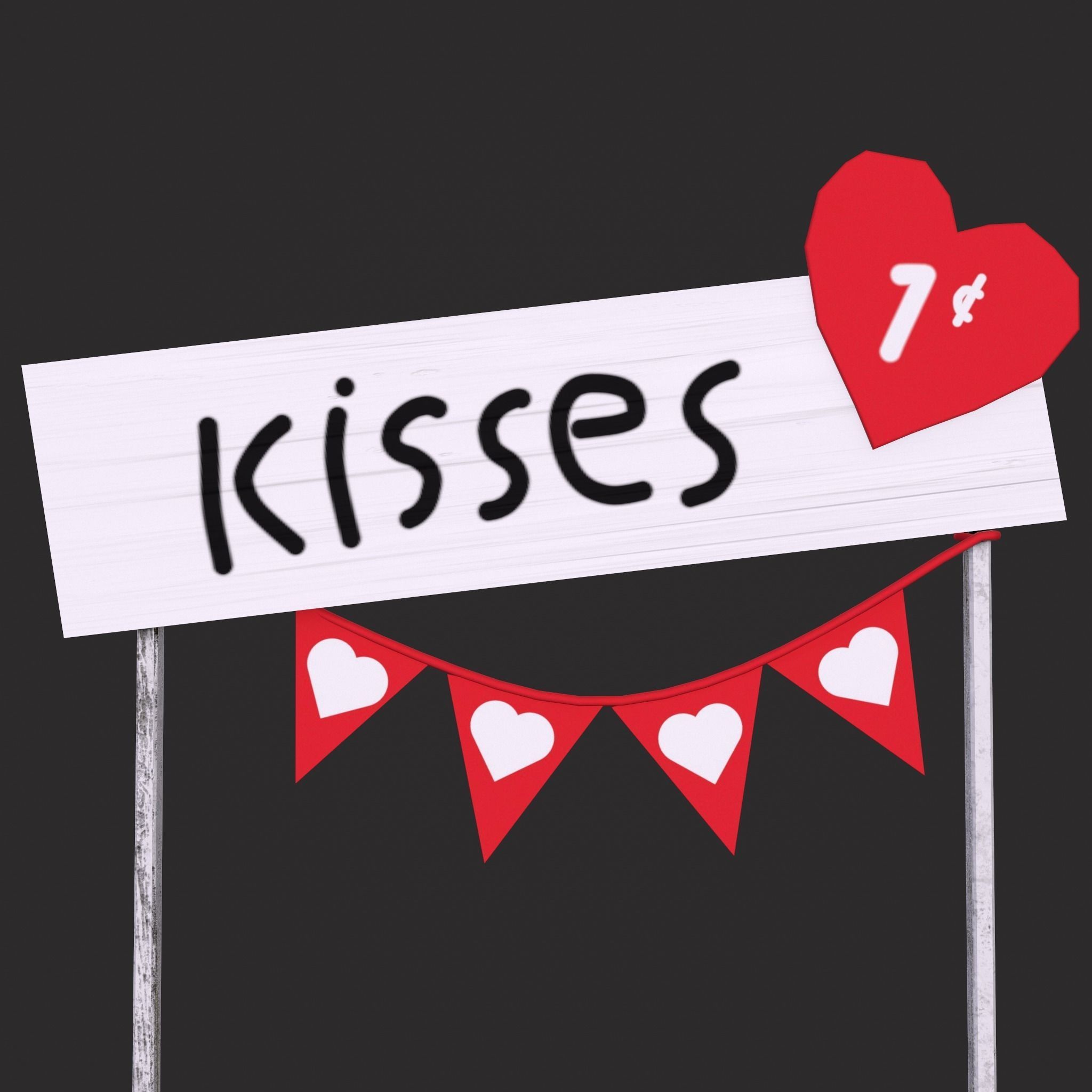 Kissing Booth Low-poly 3D model_3