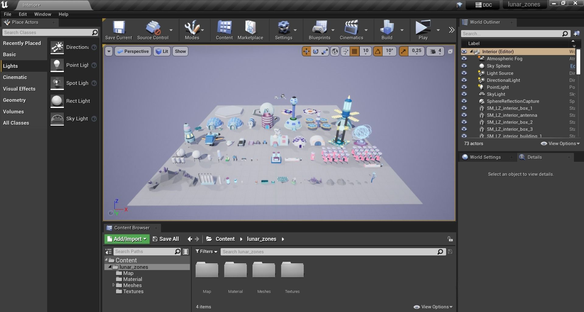 Low Poly Sci-Fi Tiles Lunar Zones Low-poly 3D model_9
