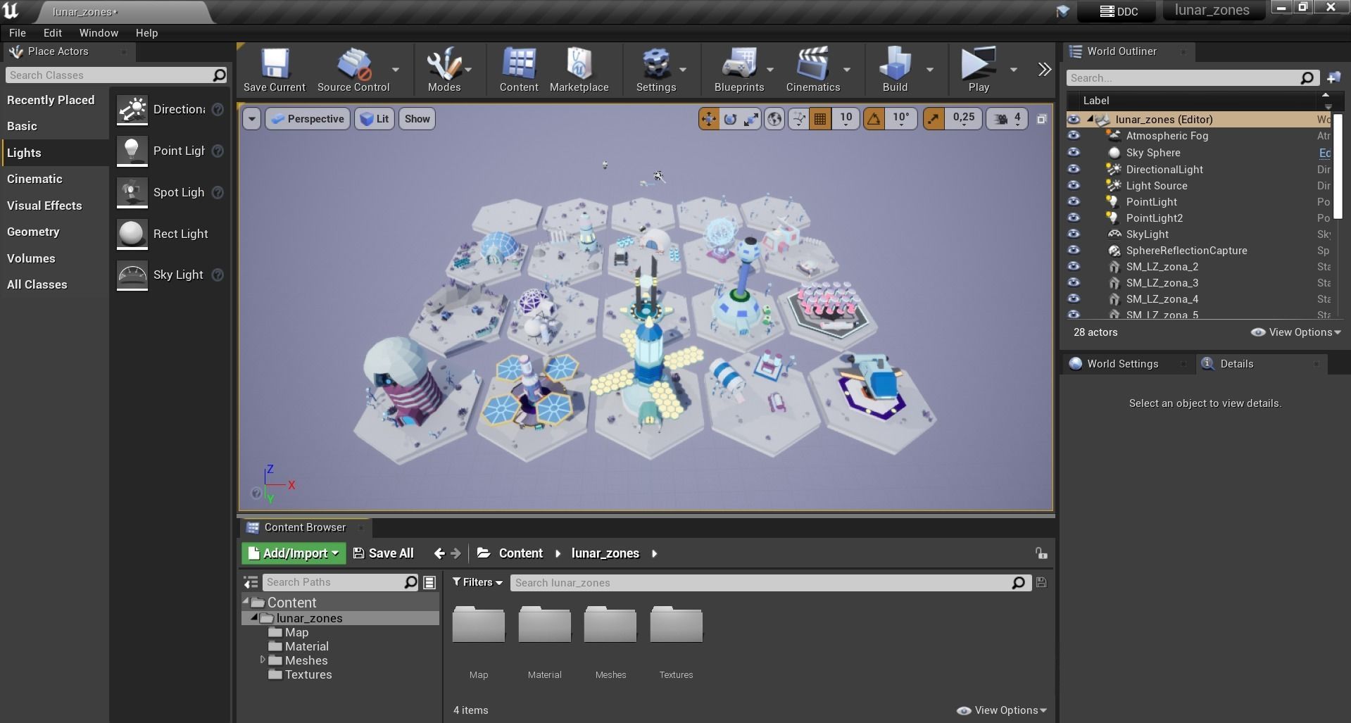 Low Poly Sci-Fi Tiles Lunar Zones Low-poly 3D model_8
