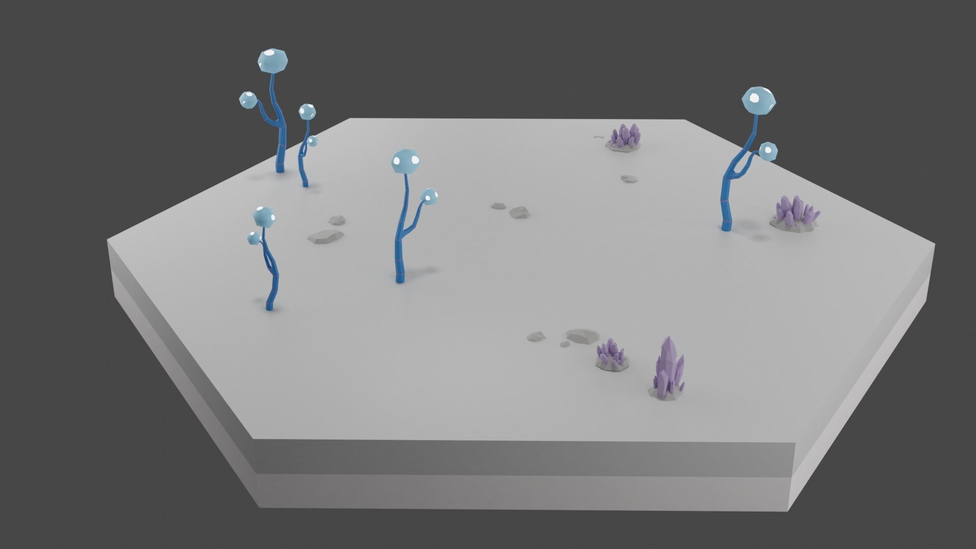 Low Poly Sci-Fi Tiles Lunar Zones Low-poly 3D model_19