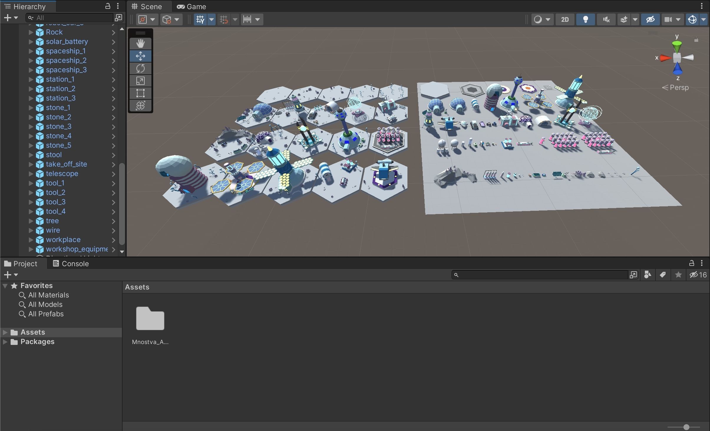Low Poly Sci-Fi Tiles Lunar Zones Low-poly 3D model_7