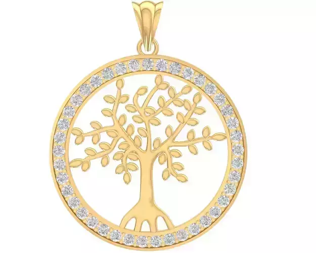 luxury diamond tree of life pendant 3083