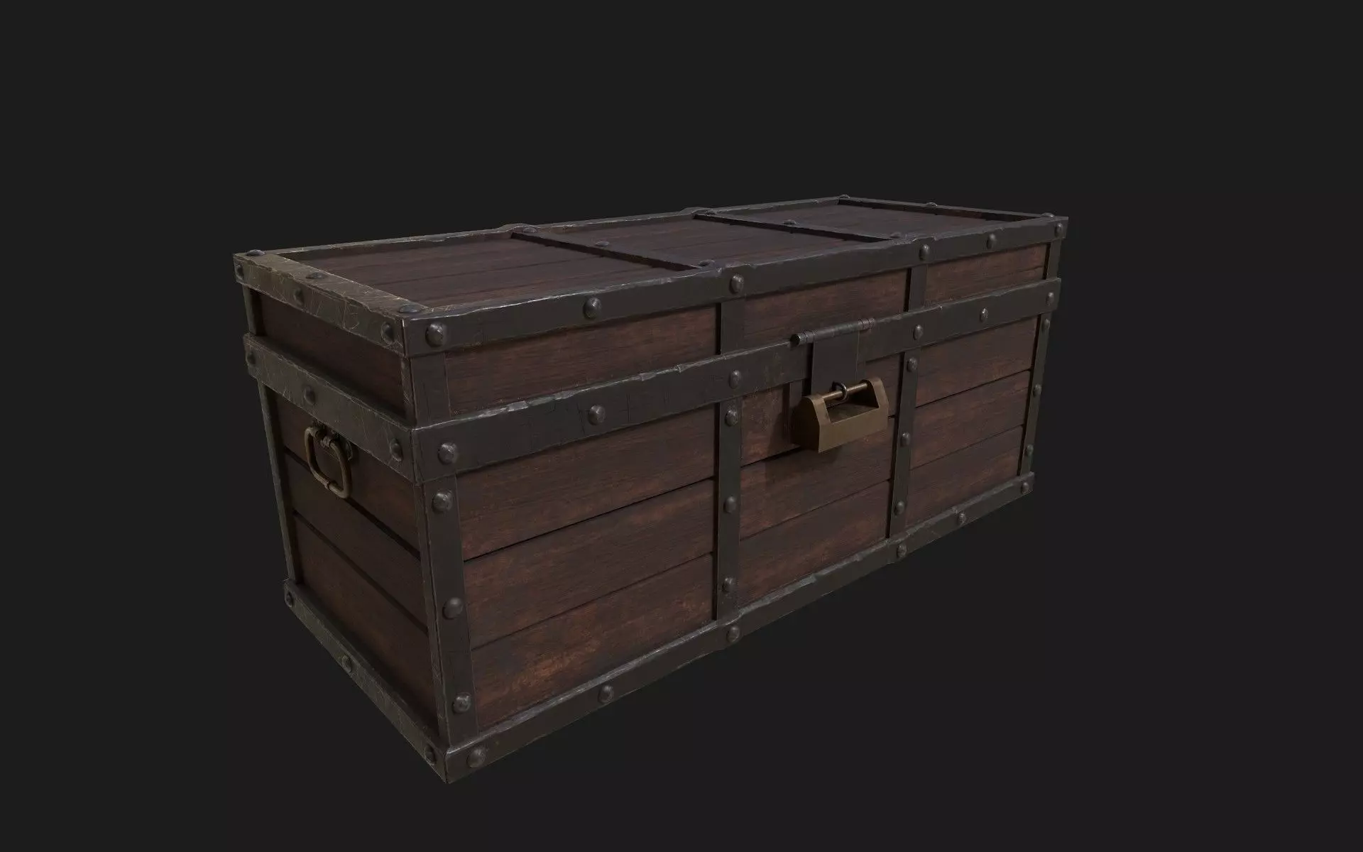 Chinese style box Low-poly 3D model_0