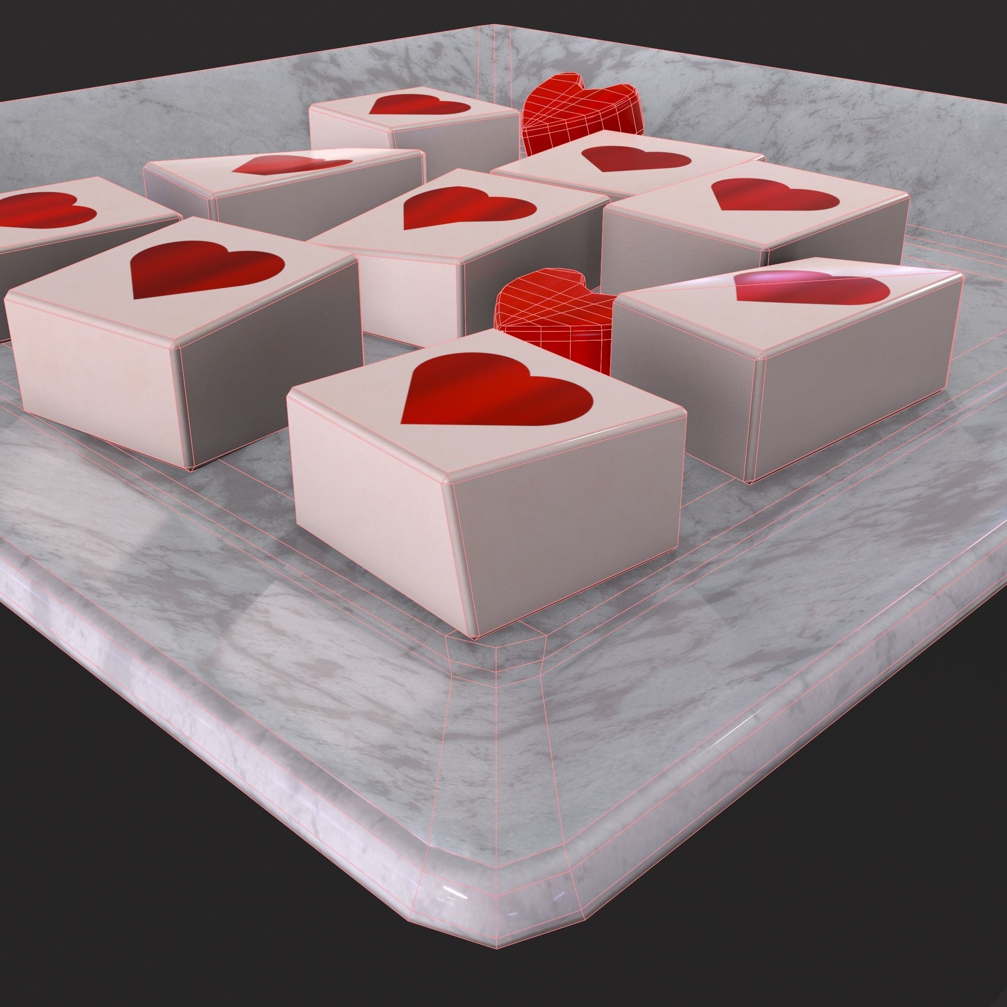 Valentines Heart Jello Squares Low-poly 3D model_18