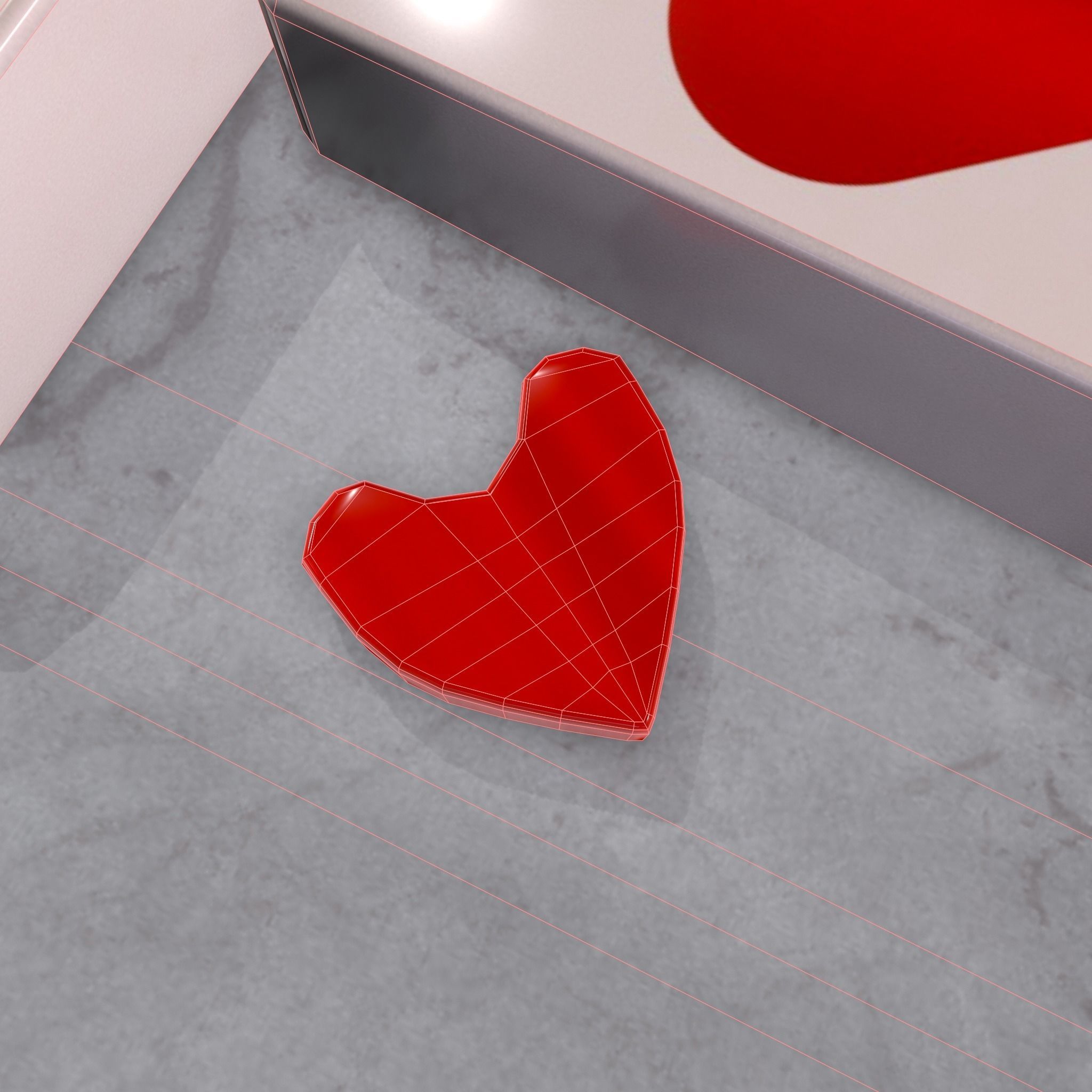 Valentines Heart Jello Squares Low-poly 3D model_16