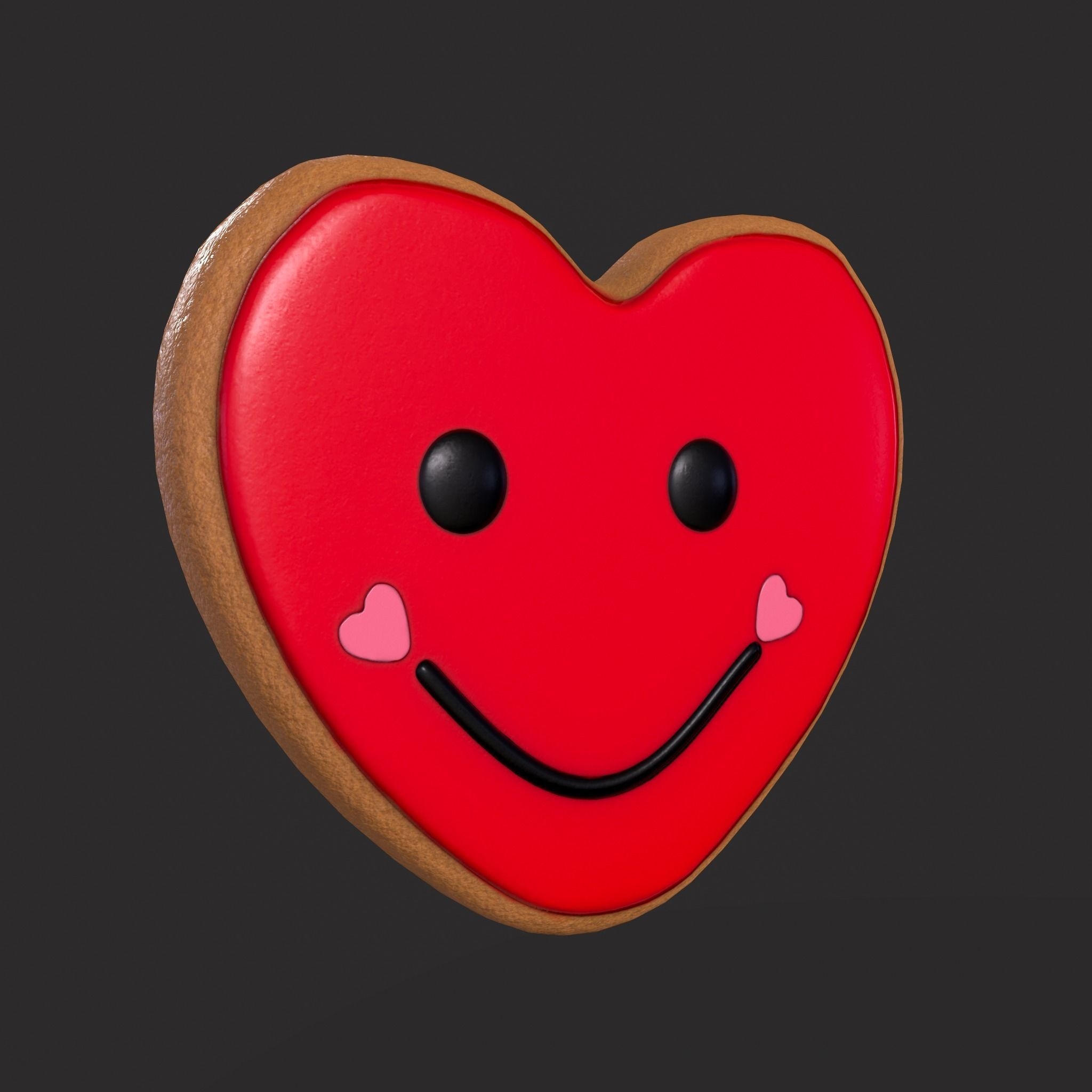 Valentines XOXO Cookie Low-poly 3D model_5