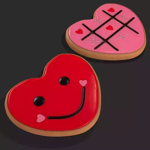 Valentines XOXO Cookie Low-poly 3D model