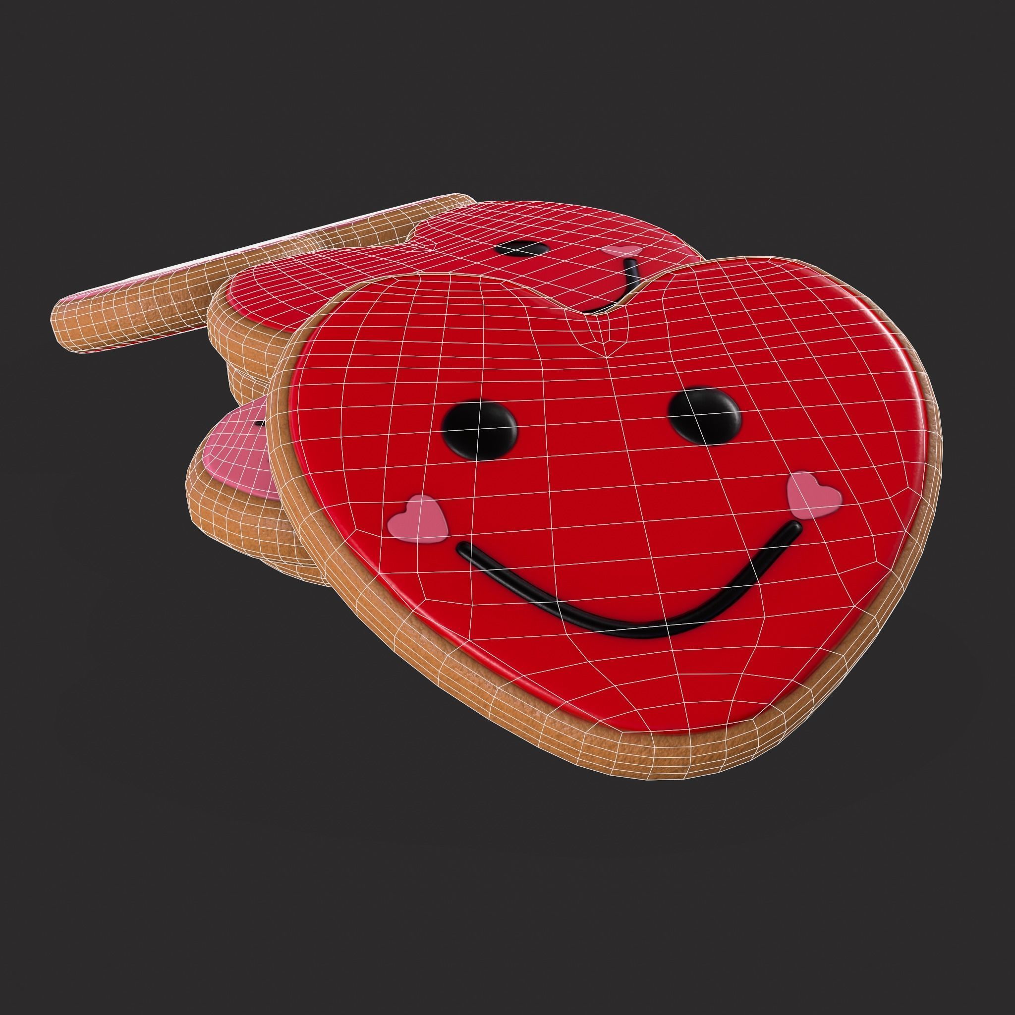 Valentines XOXO Cookie Low-poly 3D model_20