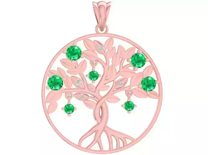 luxury diamond tree of life pendant 3080