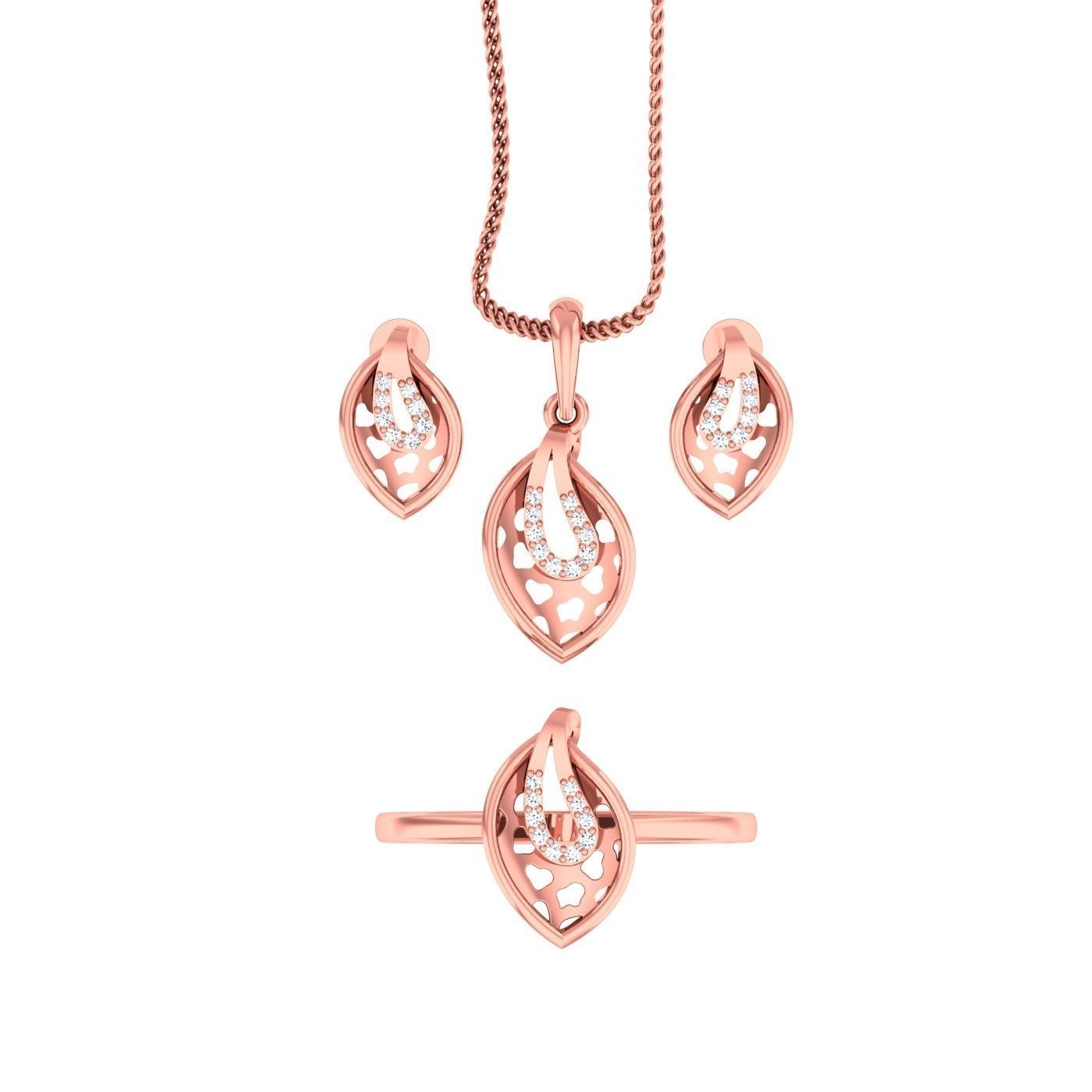  Ring Earrings Pendant combo - 043 3D print model_18