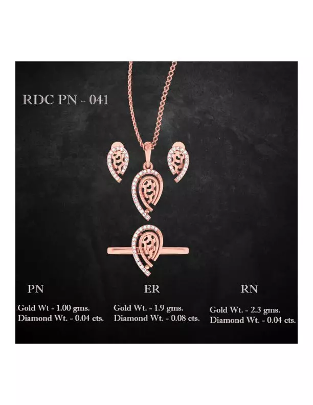 Ring Earrings Pendant combo - 041 3D print model