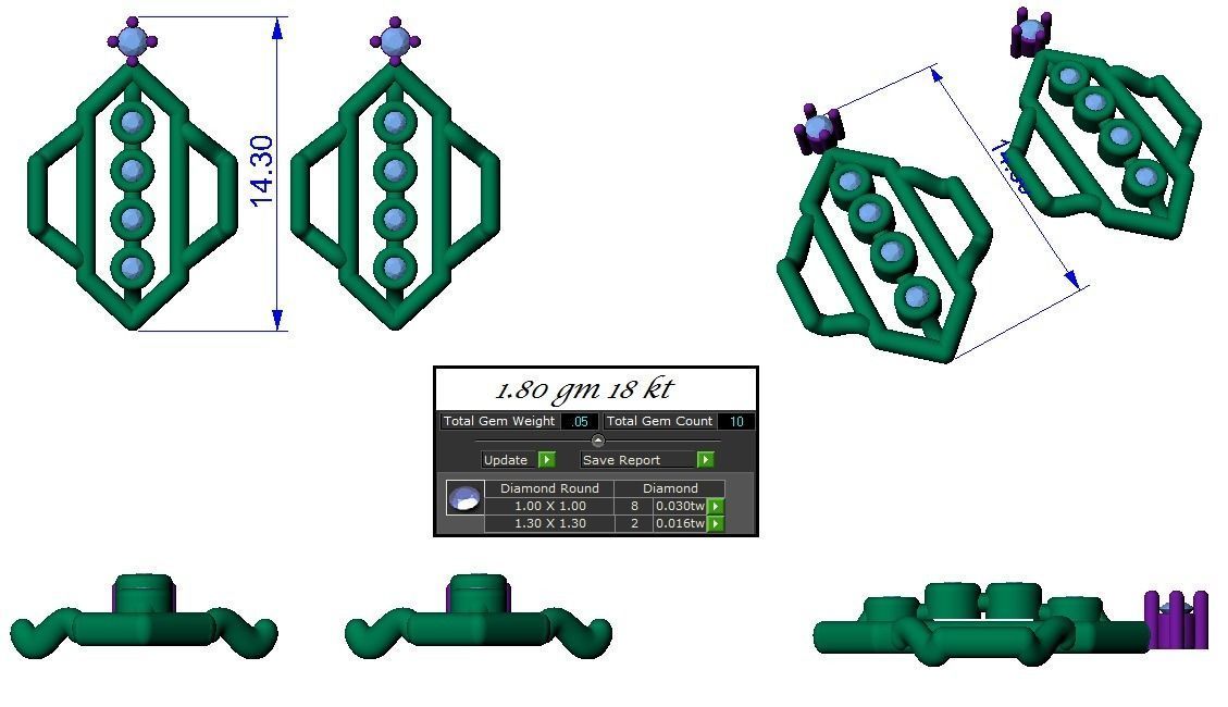  Ring Earrings Pendant combo - 013 3D print model_16