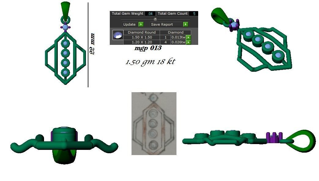  Ring Earrings Pendant combo - 013 3D print model_17