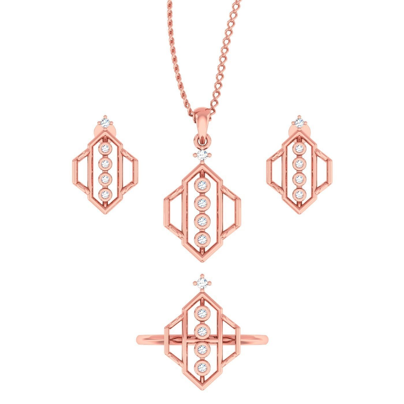  Ring Earrings Pendant combo - 013 3D print model_18