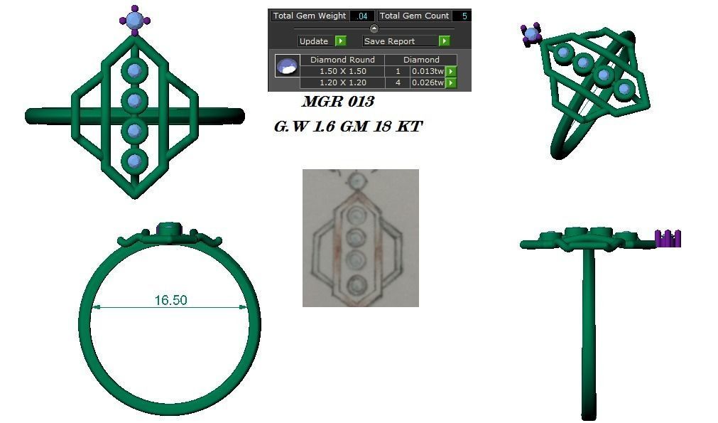  Ring Earrings Pendant combo - 013 3D print model_19
