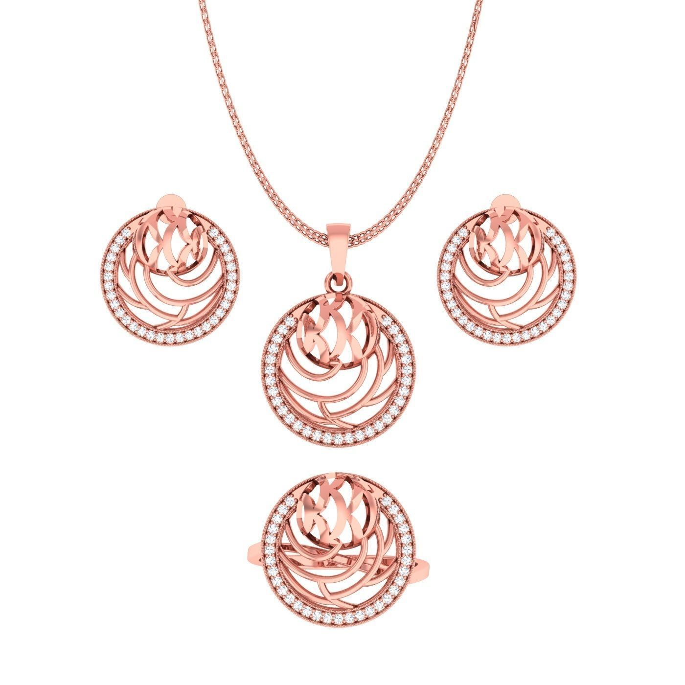  Ring Earrings Pendant combo - 128 3D print model_18