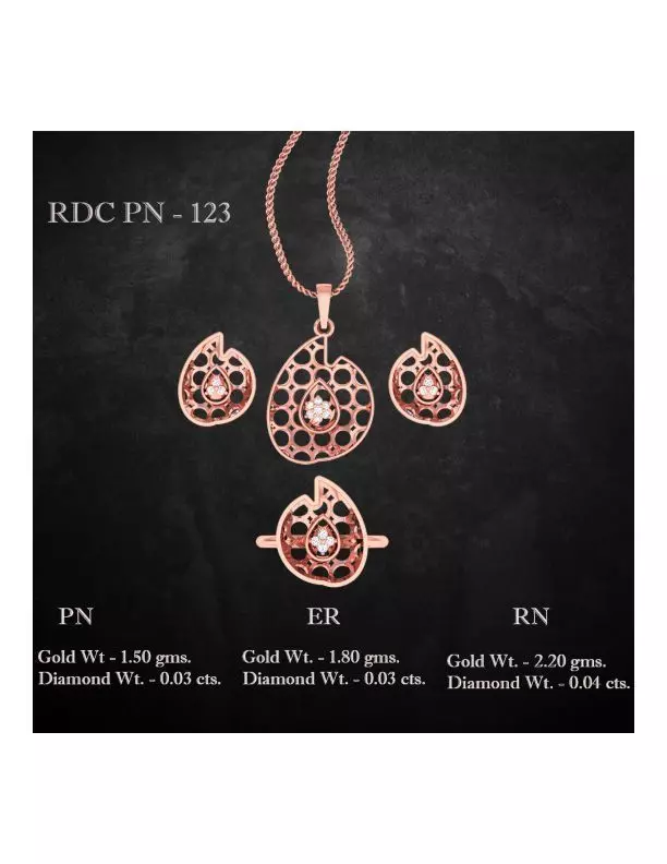 Ring Earrings Pendant combo - 123 3D print model