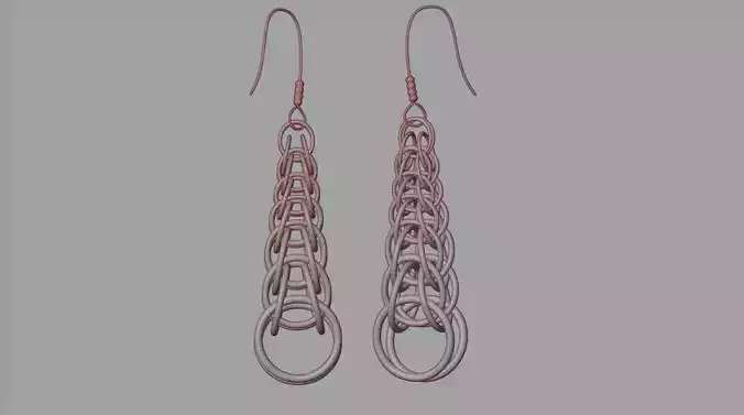 Earrings 9 pair of in rose gold