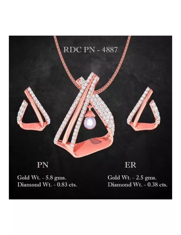 Pendant Earrings combo - 4887 3D print model