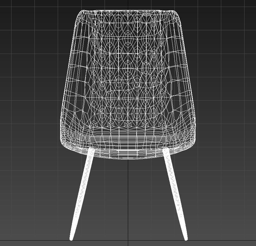 Leather basted back chair 3D model_15