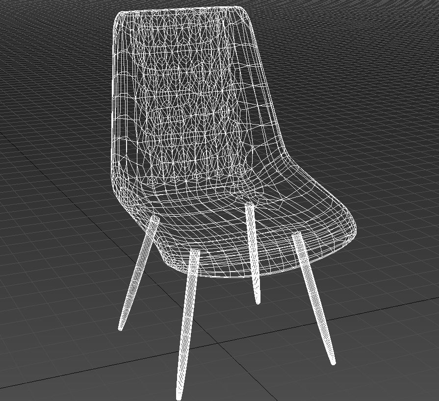 Leather basted back chair 3D model_13